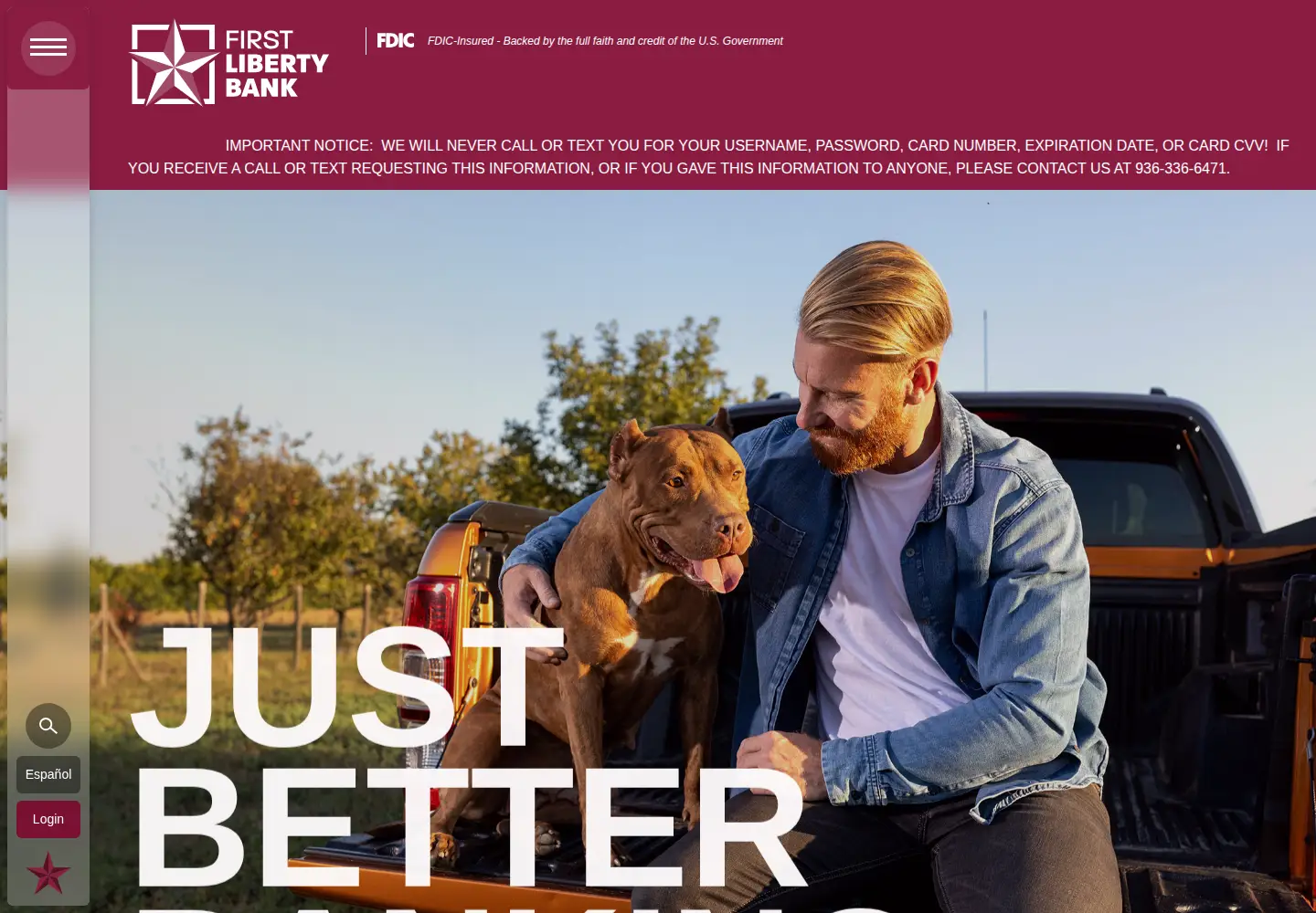 Captured homepage of flb.bank in the current scan