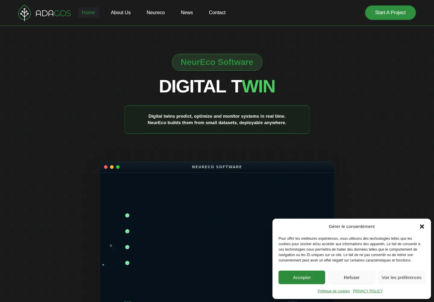 Screenshot of adagos.com
