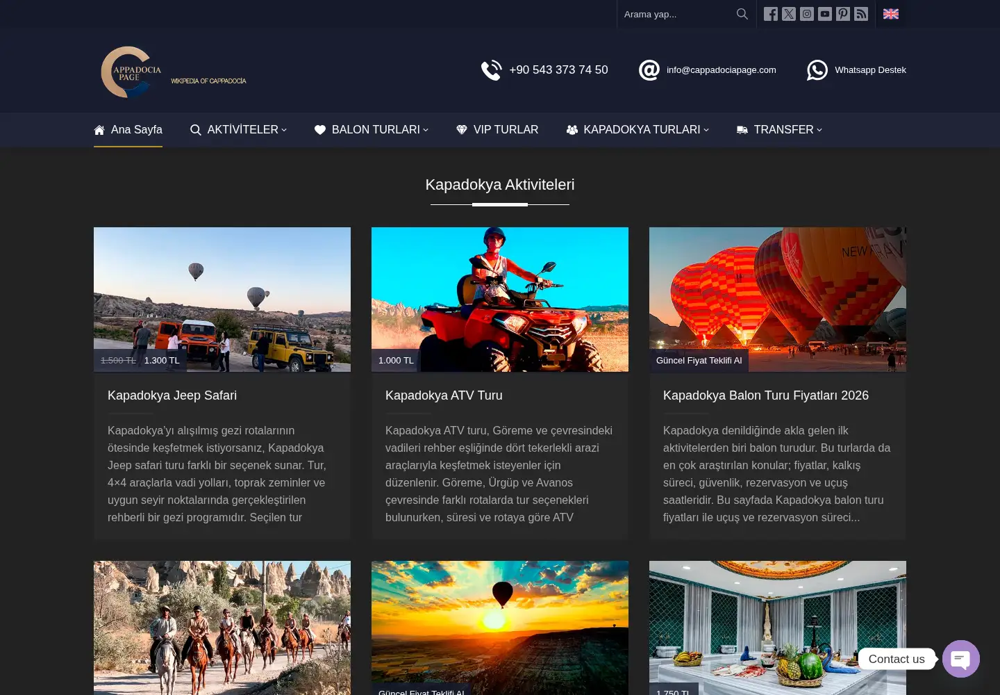 Screenshot of cappadociapage.com