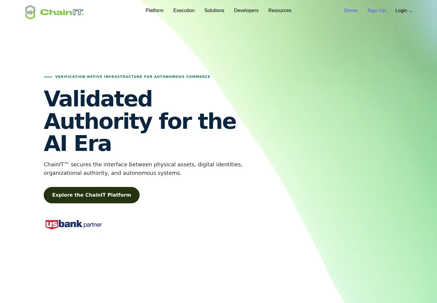 Captured homepage of chainit.com in the current scan
