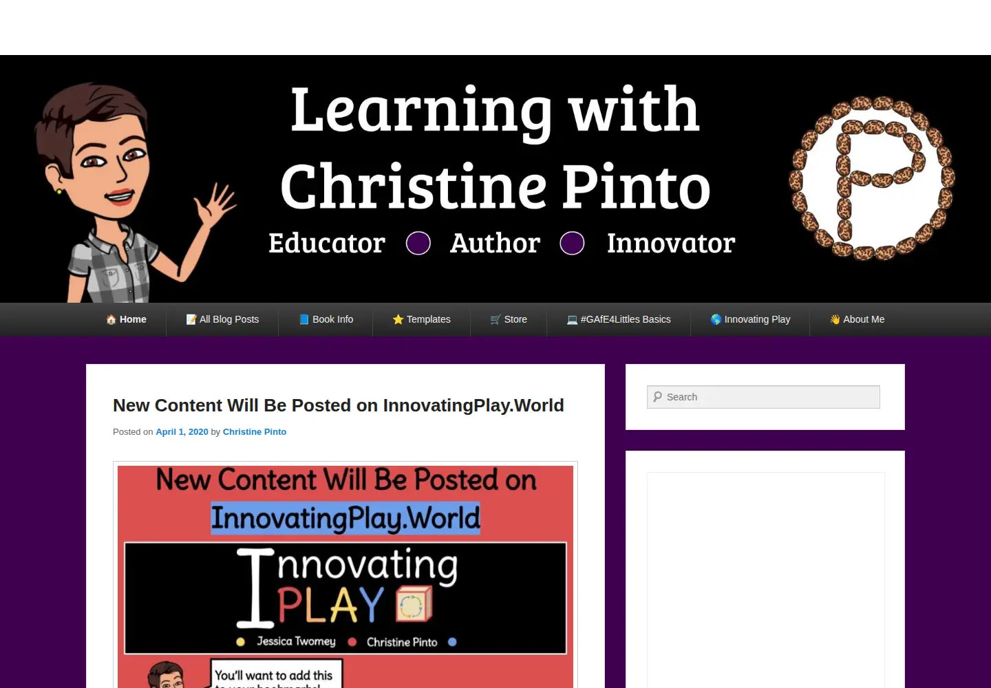 Screenshot of christinepinto.com