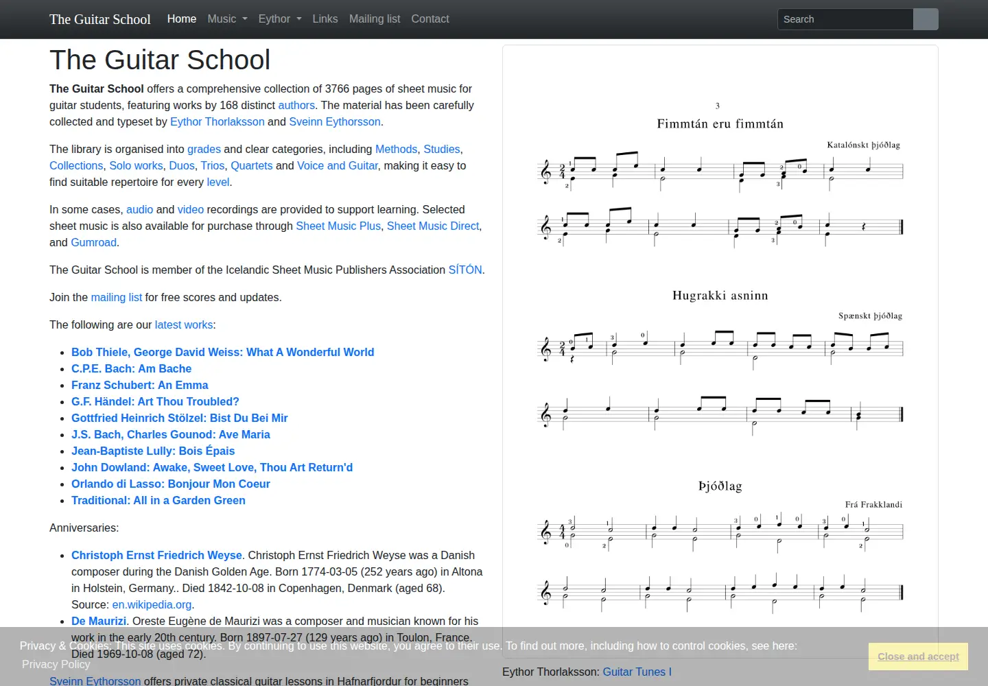 Screenshot of classical-guitar-school.com