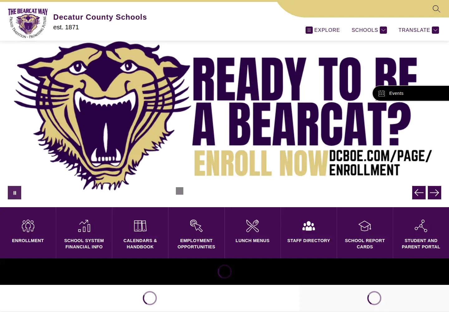 Captured homepage of dcboe.com in the current scan