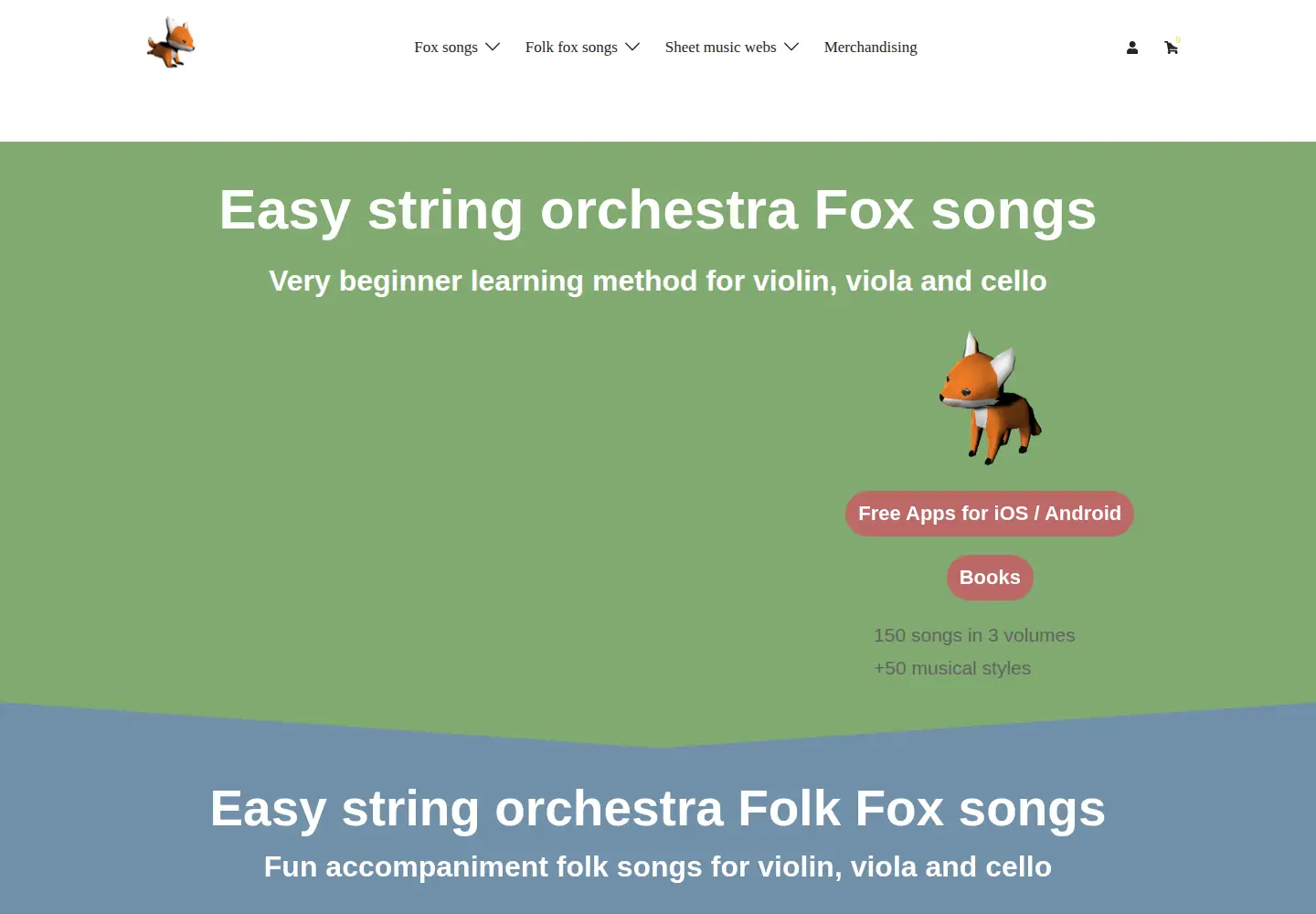 Screenshot of easystringorchestrafoxsongs.com