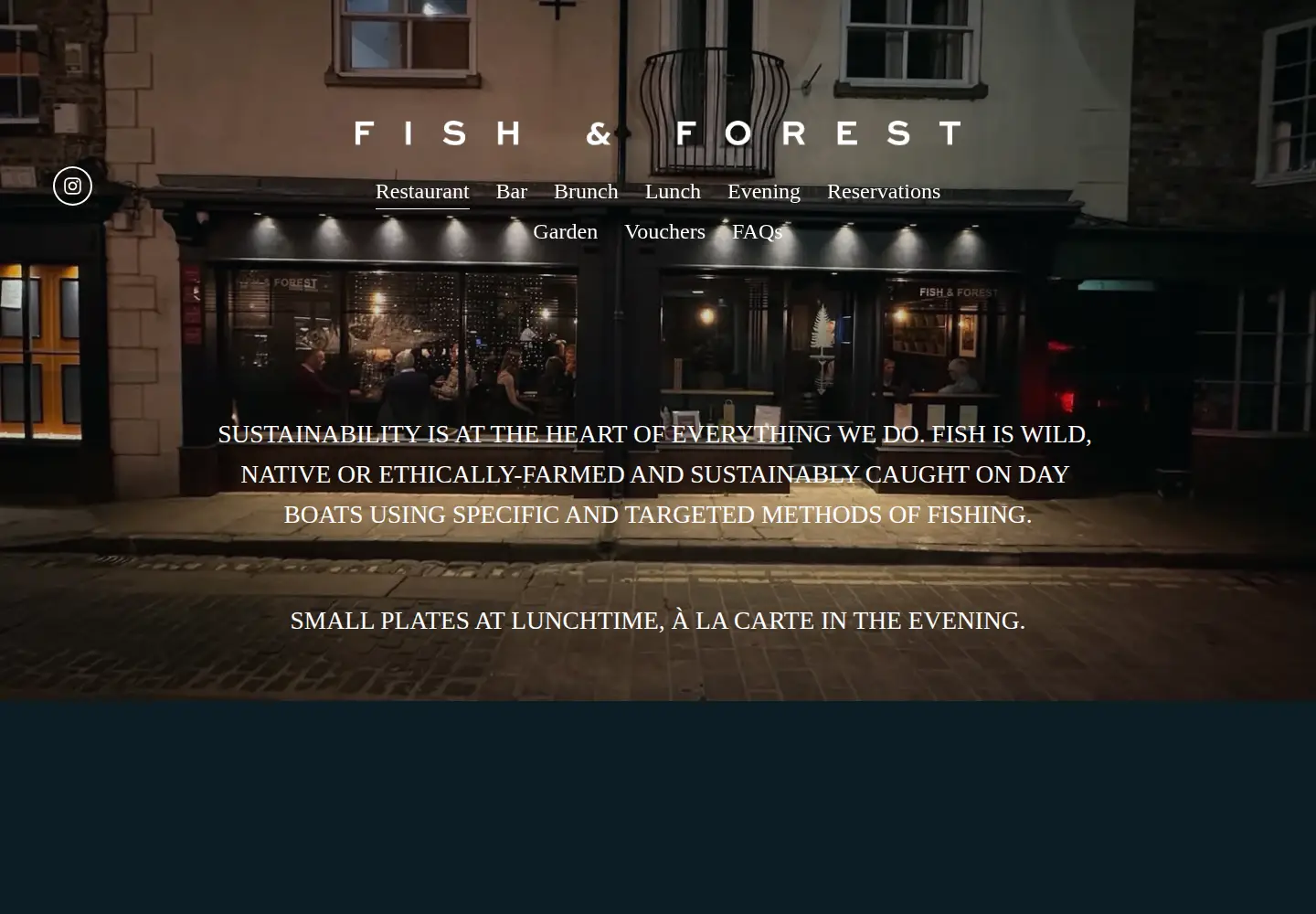 Screenshot of fishandforestrestaurant.com
