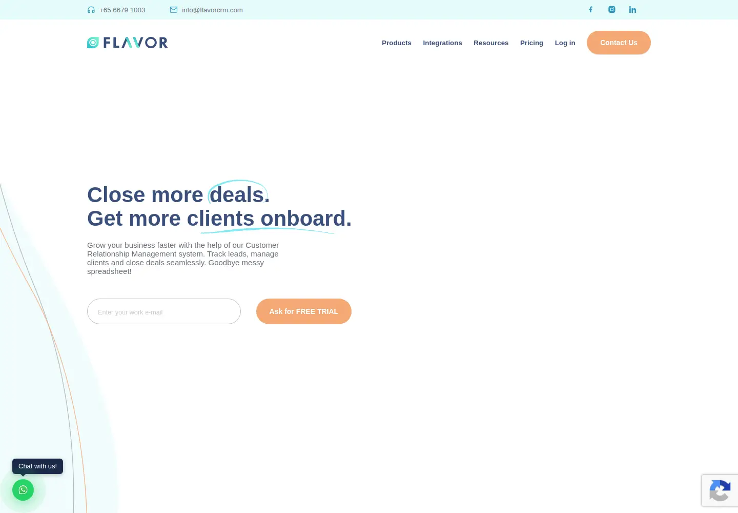 Screenshot of flavorcrm.com