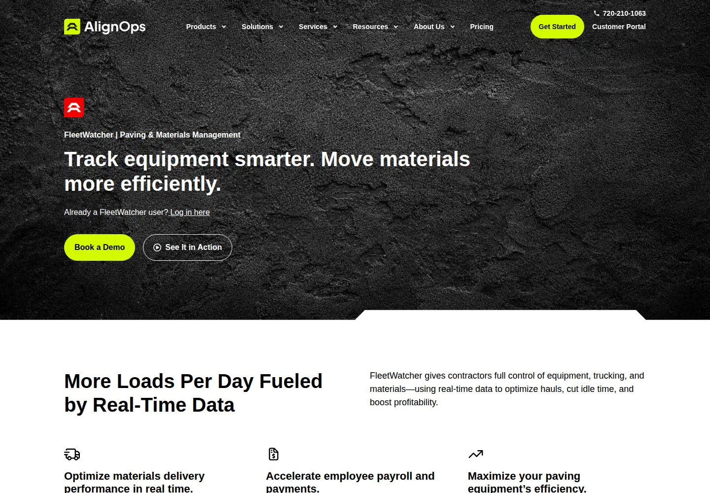 Screenshot of fleetwatcher.com