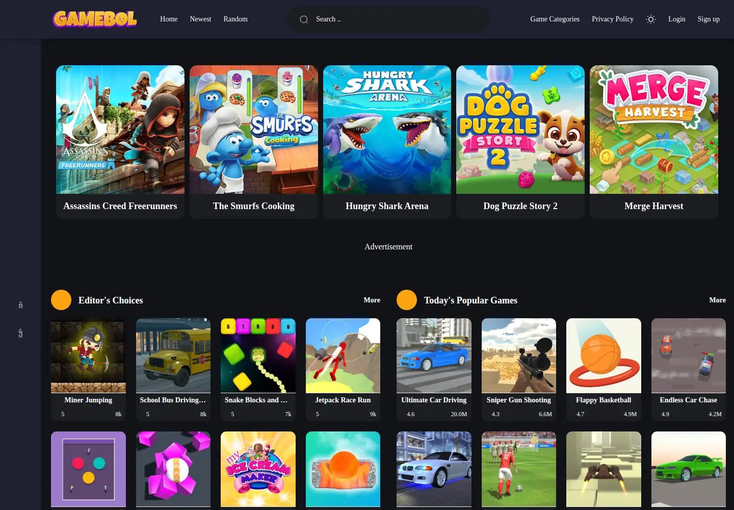Screenshot of gamebol.com