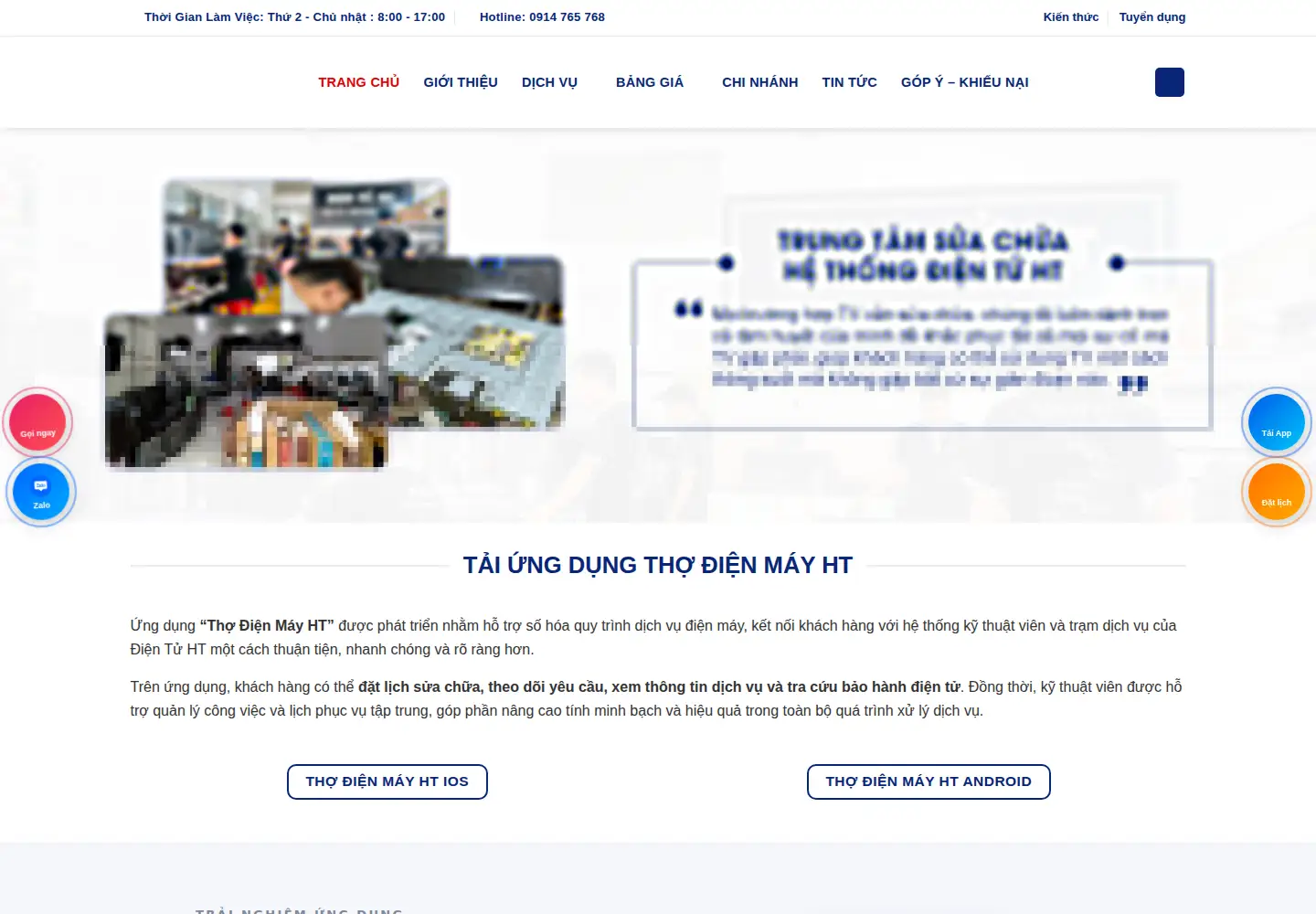 Screenshot of hethongdientuht.com