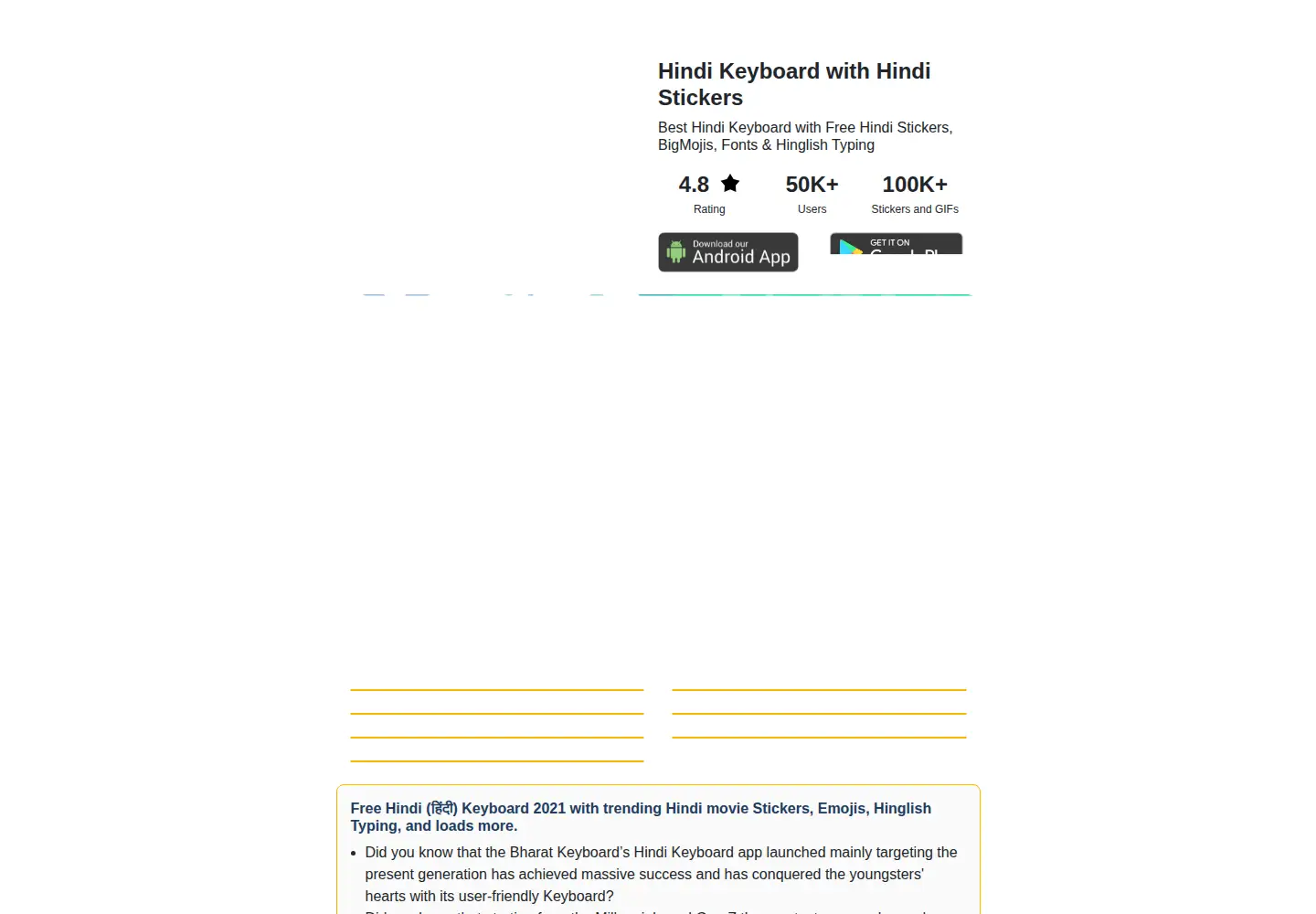 Screenshot of hindikeyboardapp.com