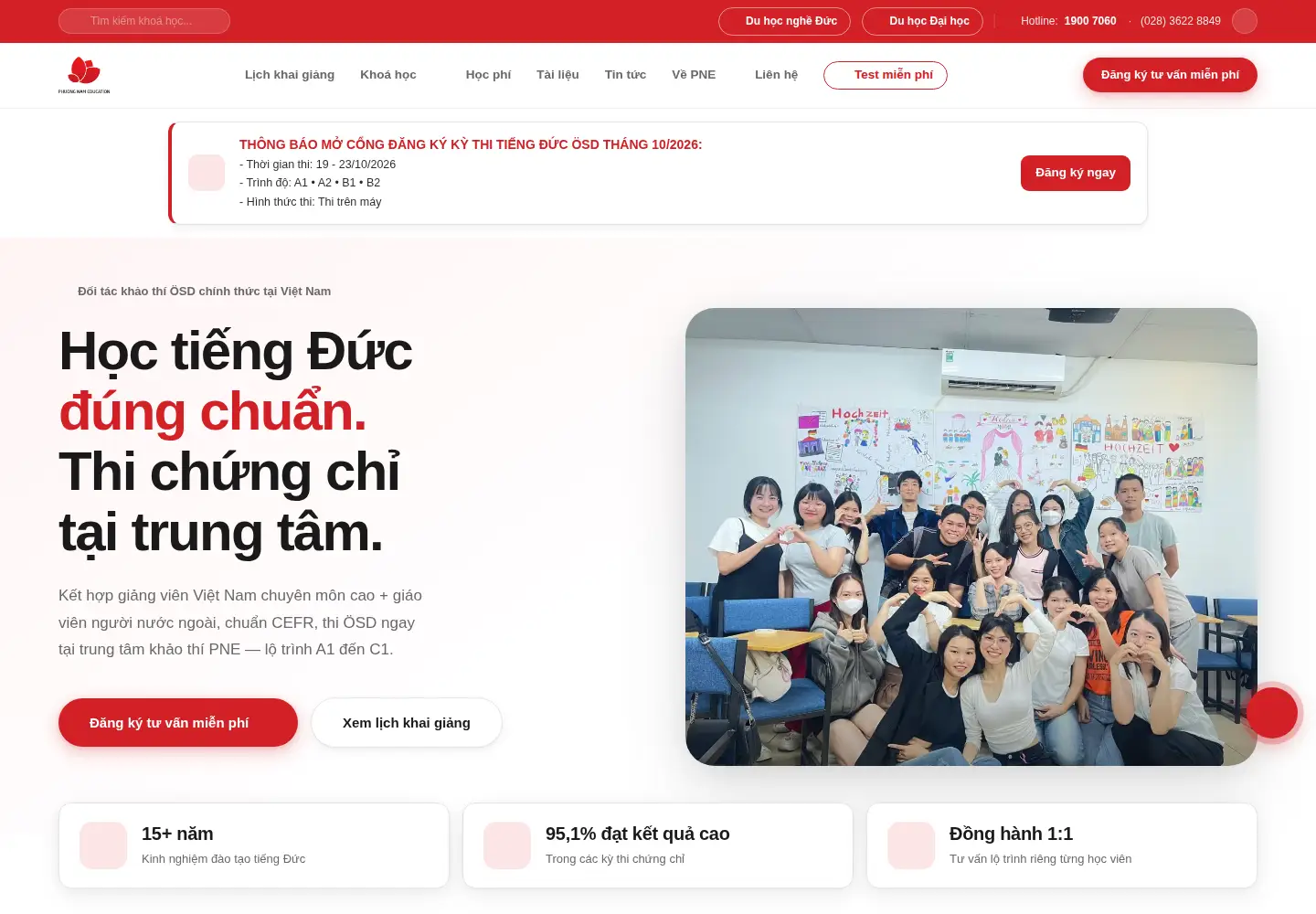 Screenshot of hoctiengduc.com