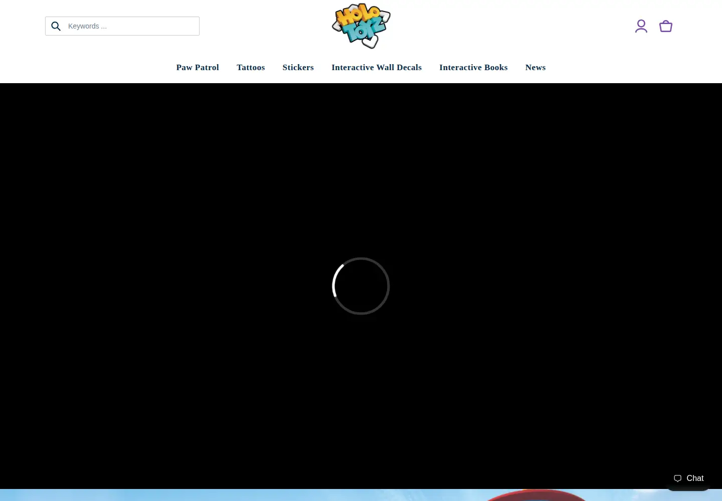 Captured homepage of holotoyz.com in the current scan