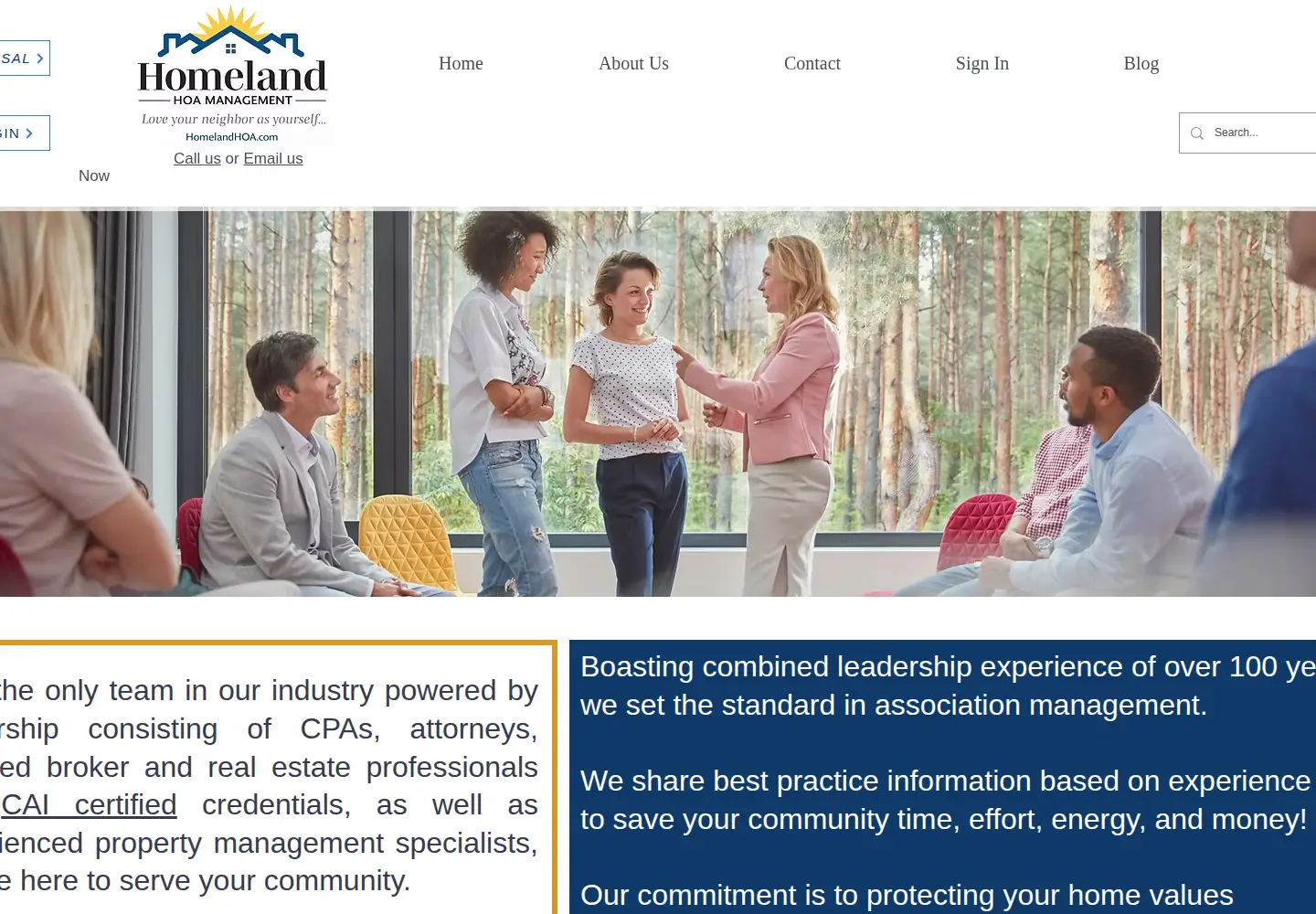Screenshot of homelandmgt.com
