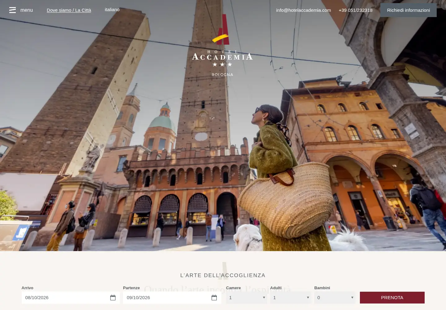 Screenshot of hotelaccademia.com
