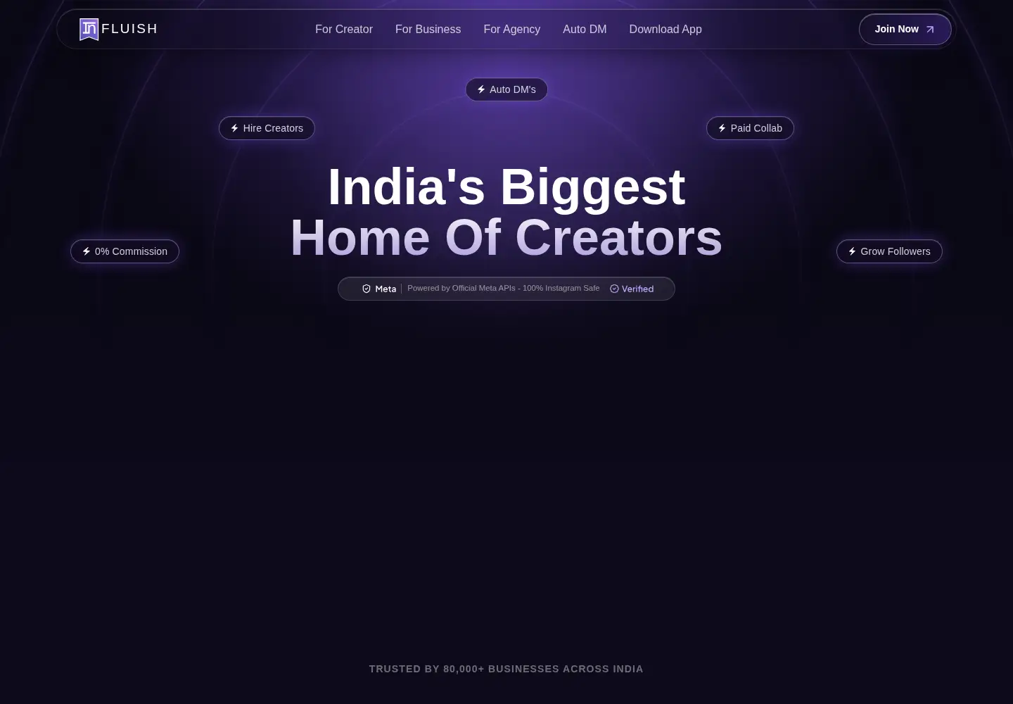 Captured homepage of influish.com in the current scan