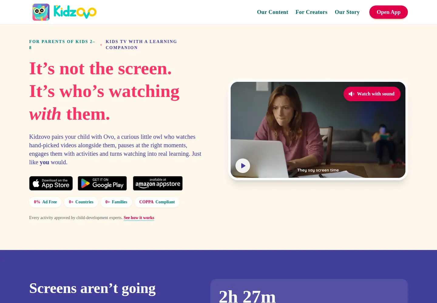 Screenshot of kidzovo.com
