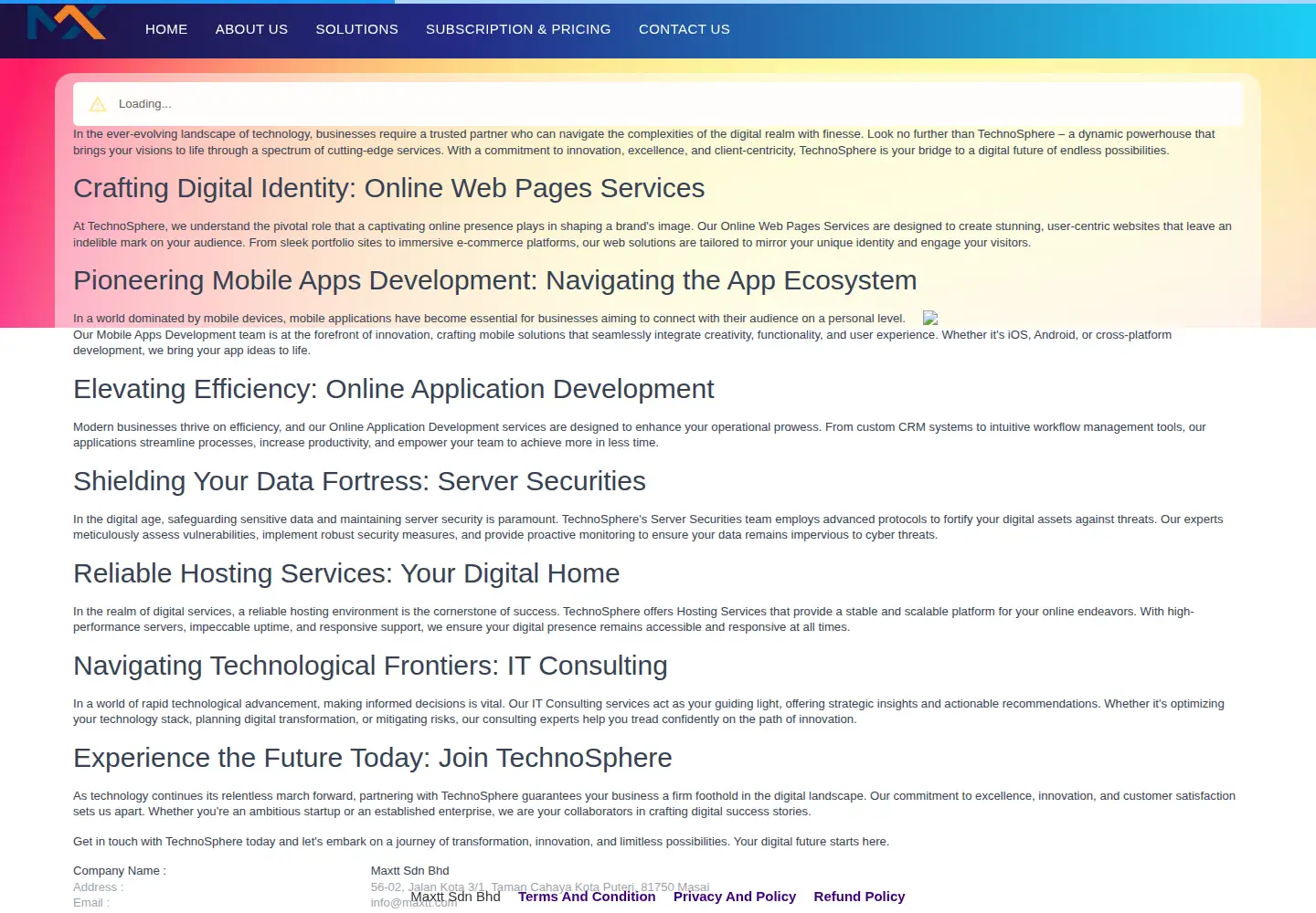Screenshot of maxtt.com