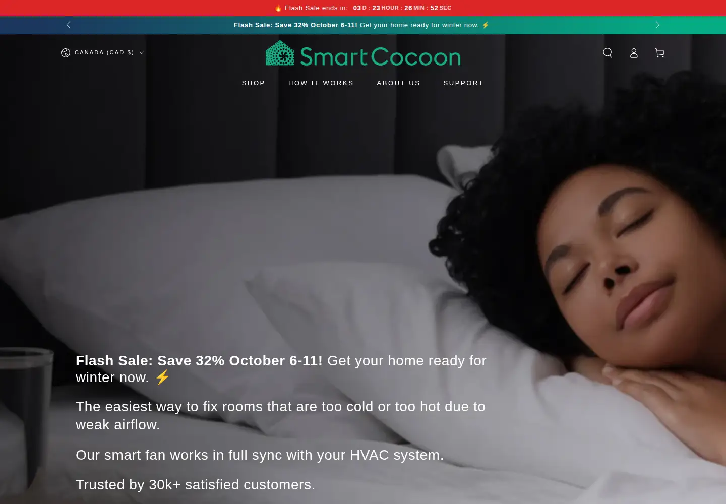 Screenshot of mysmartcocoon.com
