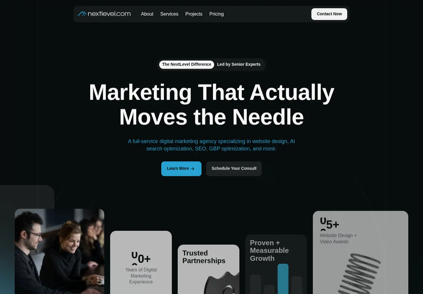Screenshot of nextlevel.com
