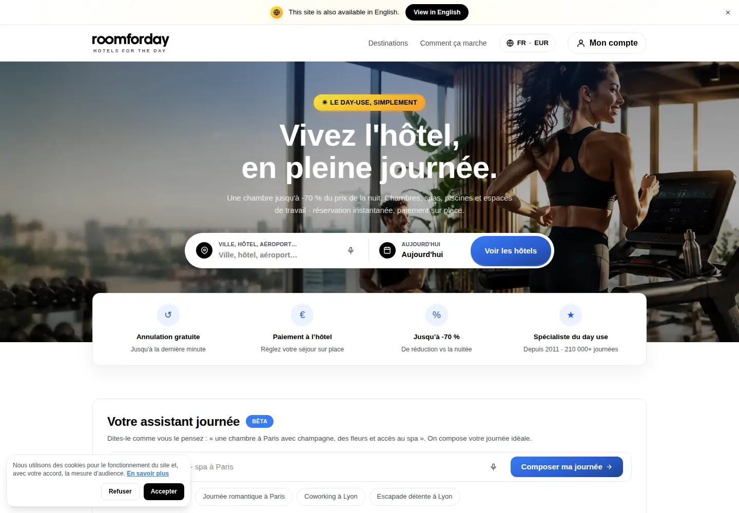 Screenshot of roomforday.com