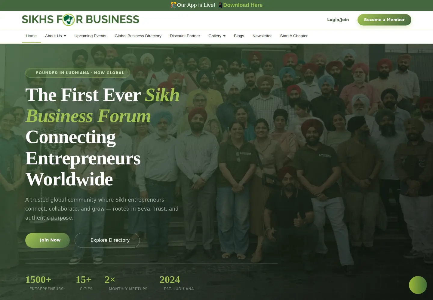 Captured homepage of sikhs4business.com in the current scan
