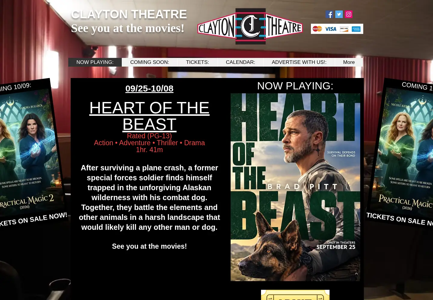 Screenshot of theclaytontheatre.com