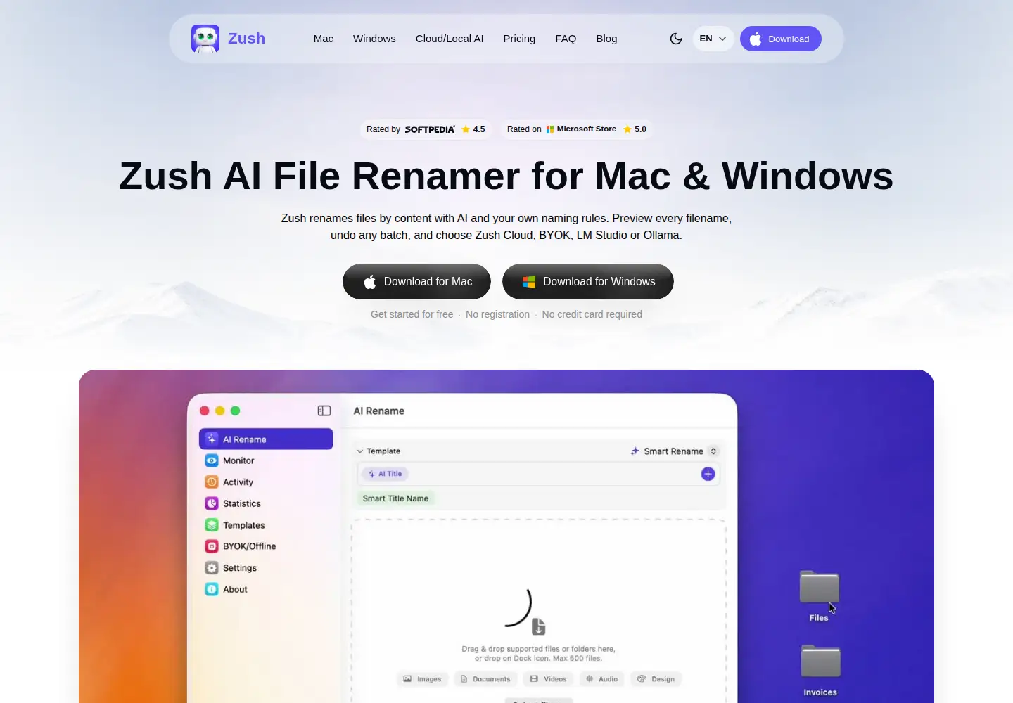 Captured homepage of zushapp.com in the current scan