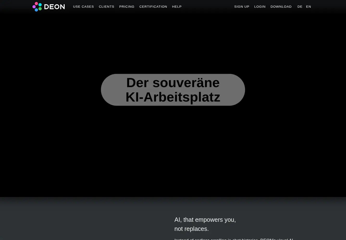 Captured homepage of deon.de in the current scan