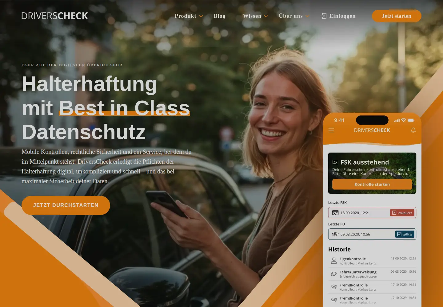 Captured homepage of drivers-check.de in the current scan
