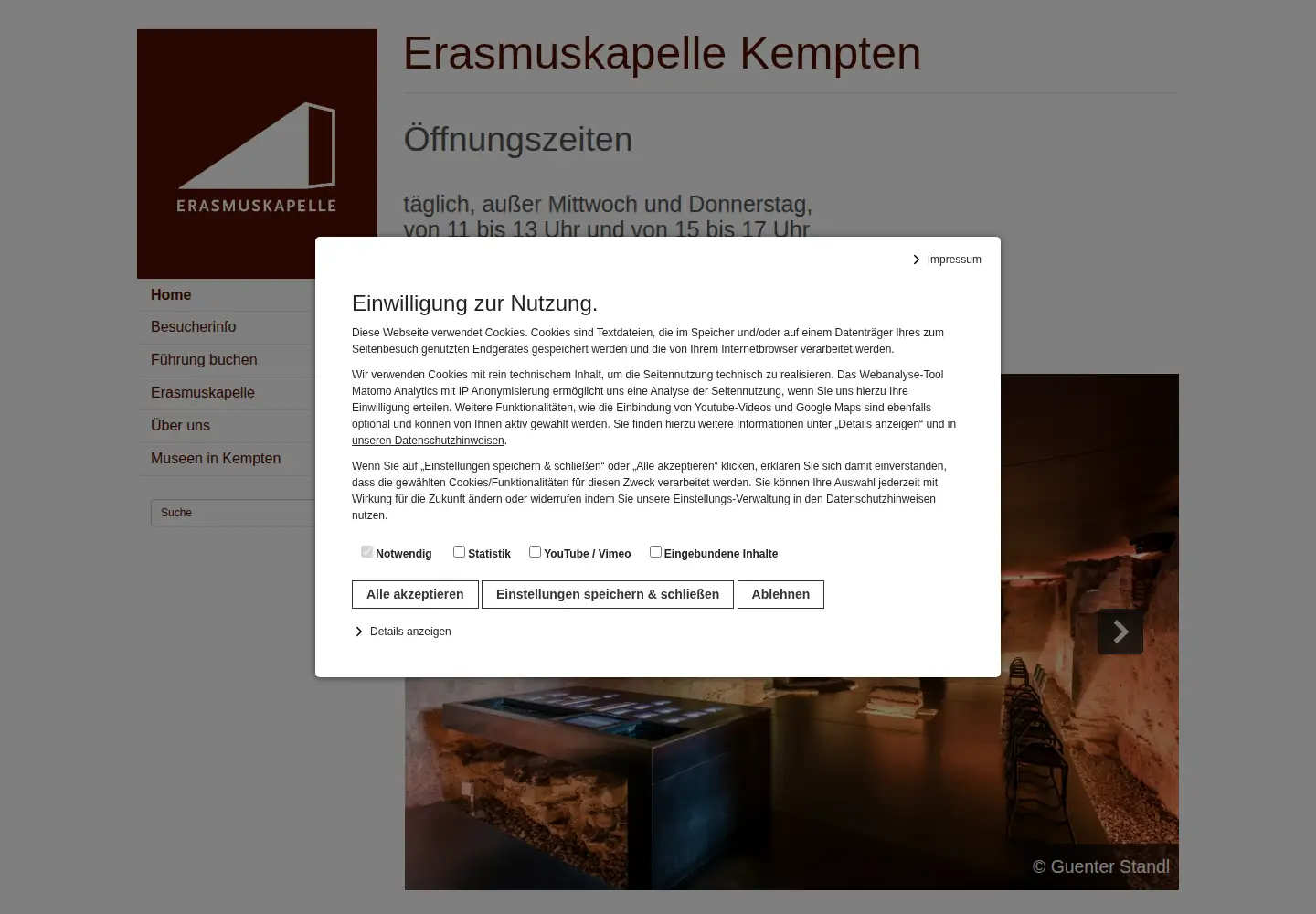 Screenshot of erasmuskapelle-kempten.de