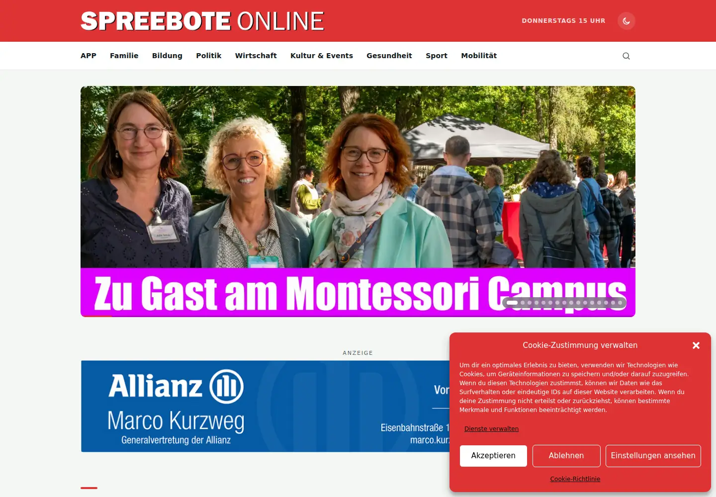 Screenshot of spreebote.de