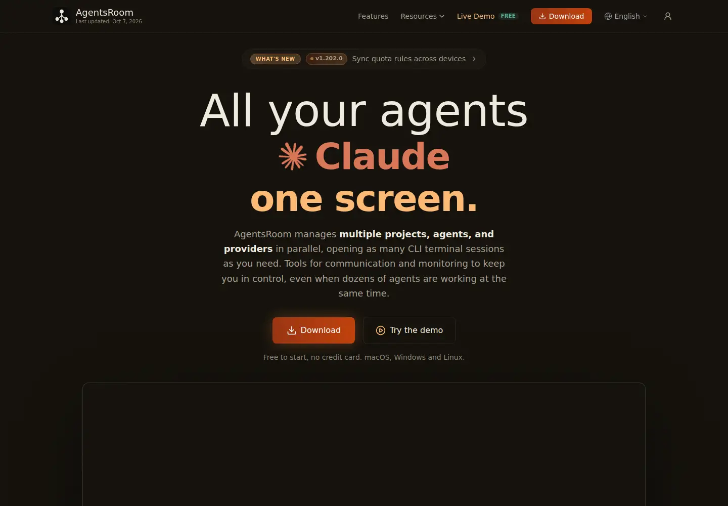 Screenshot of agentsroom.dev