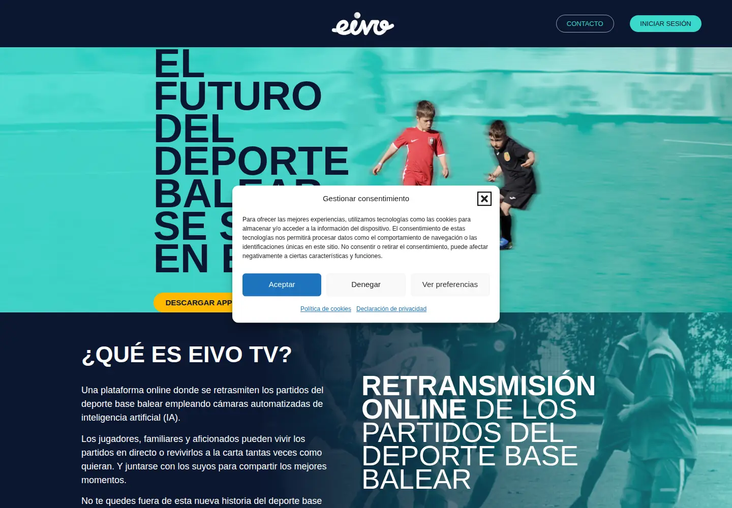 Captured homepage of eivotv.es in the current scan