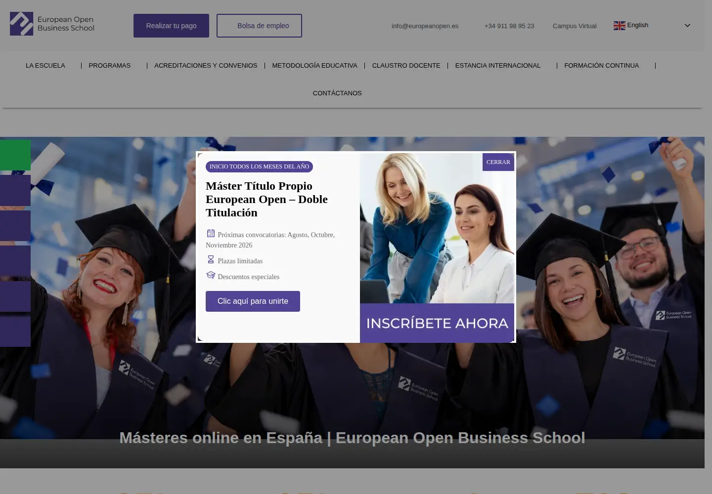 Captured homepage of europeanopen.es in the current scan