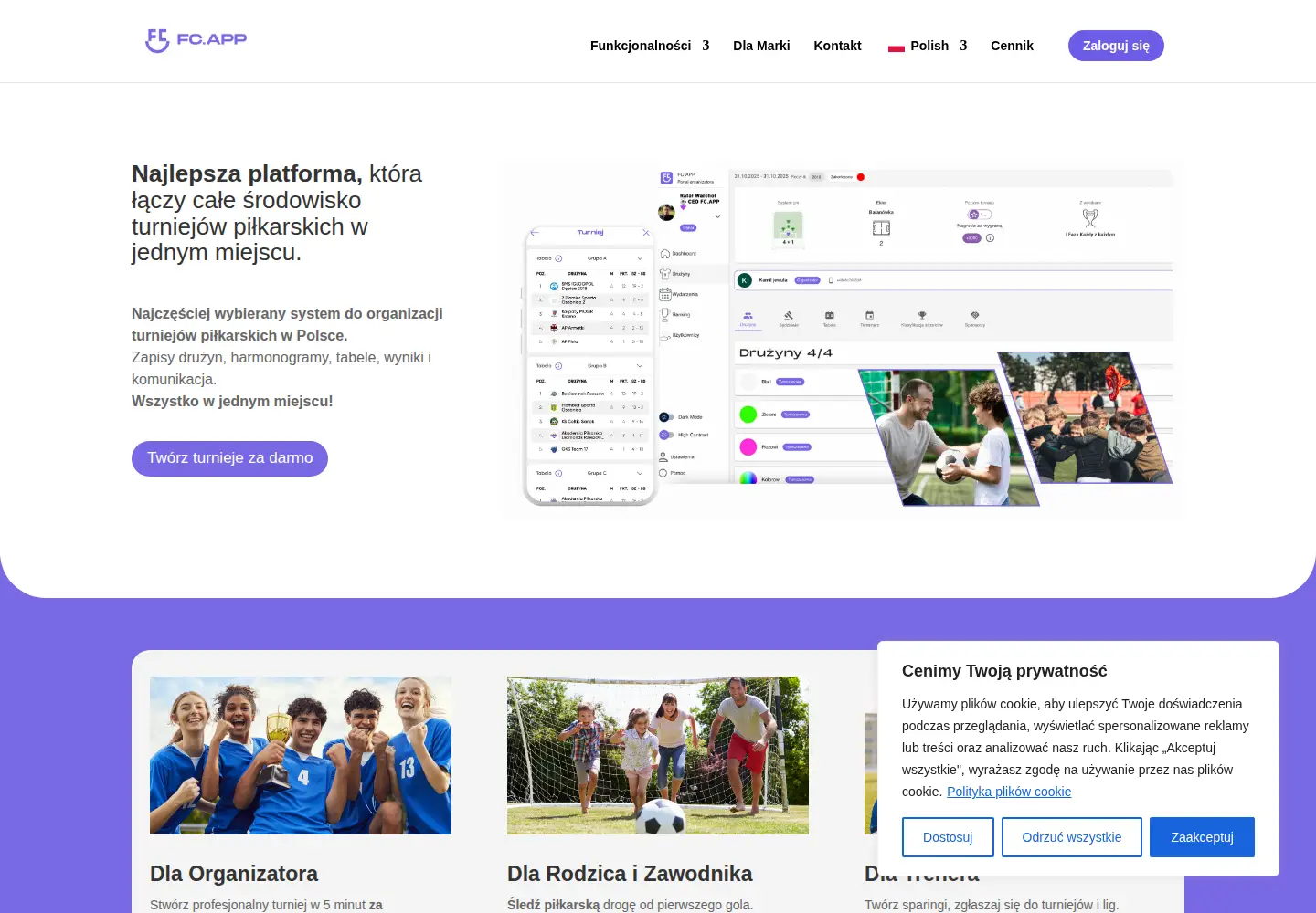 Captured homepage of fcapp.eu in the current scan