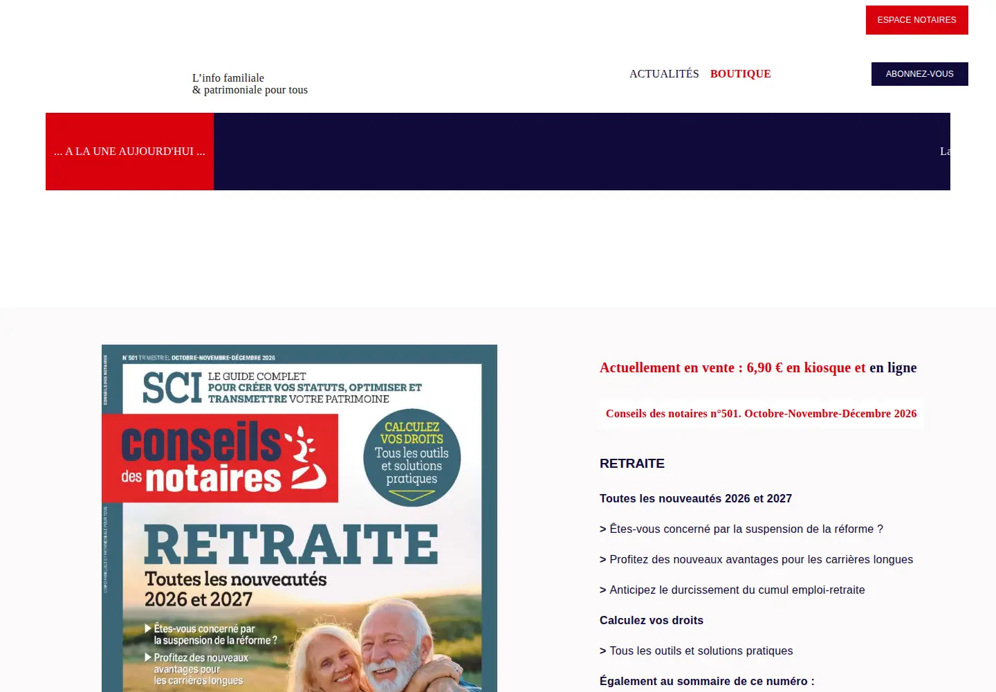 Screenshot of conseilsdesnotaires.fr