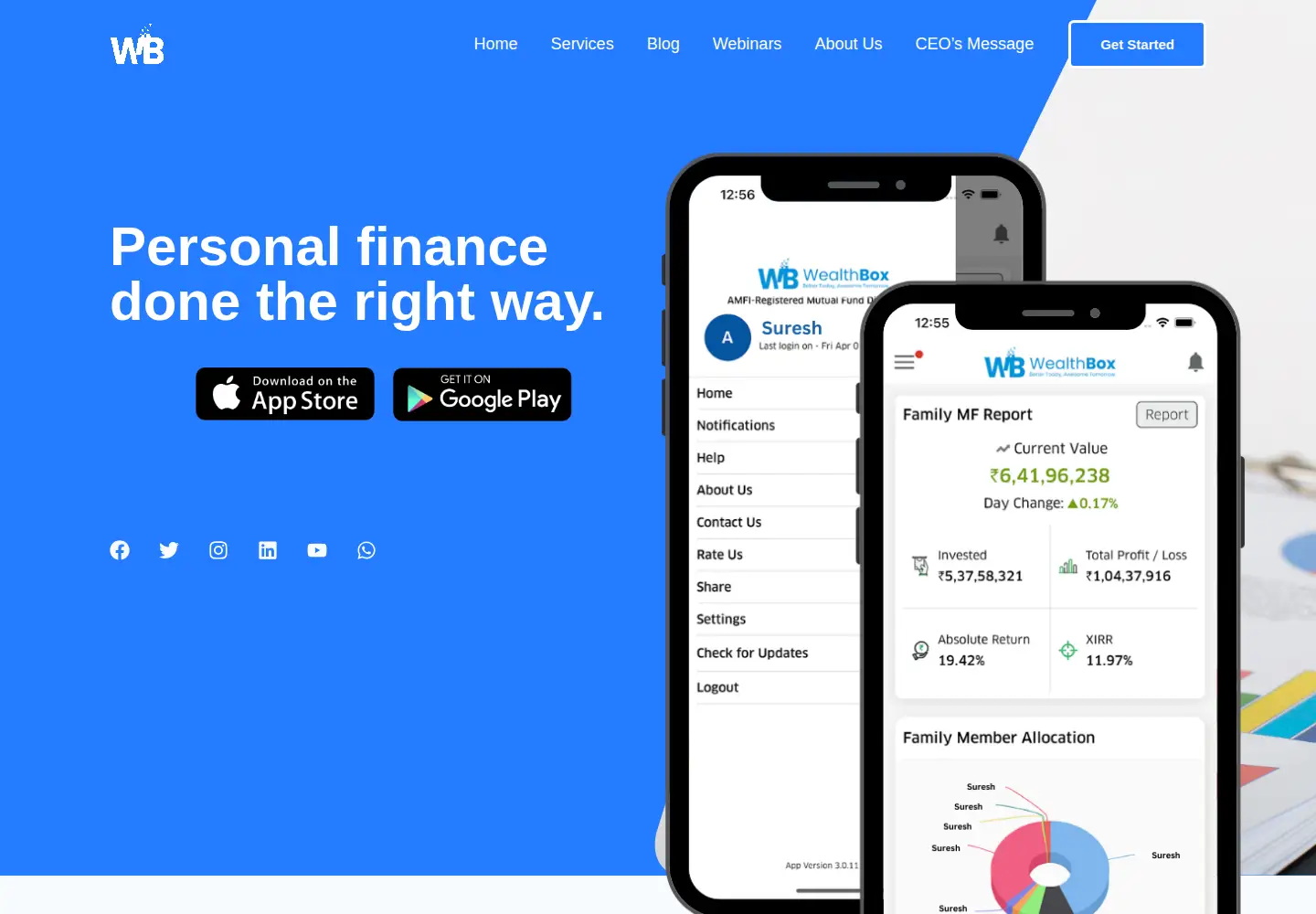 Captured homepage of wealthbox.co.in in the current scan