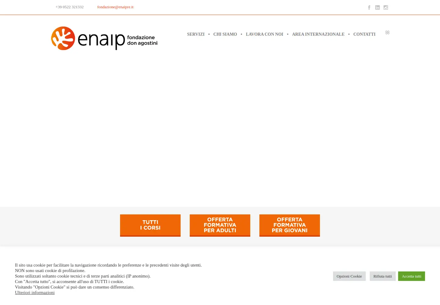Captured homepage of enaipre.it in the current scan