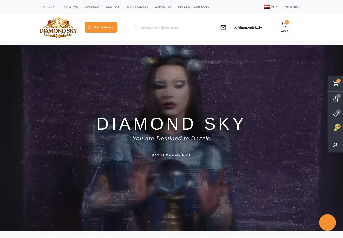 Screenshot of diamondsky.lv