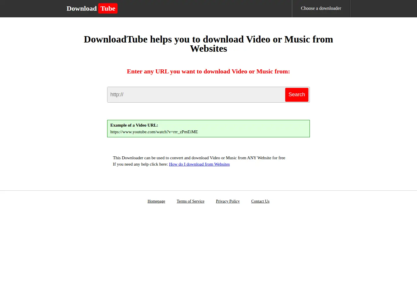 Screenshot of downloadtube.net