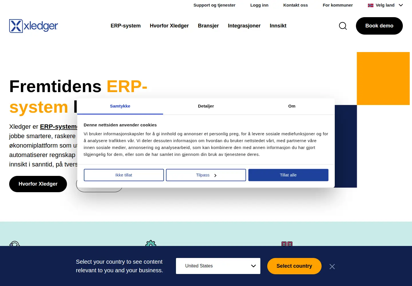 Screenshot of xledger.no