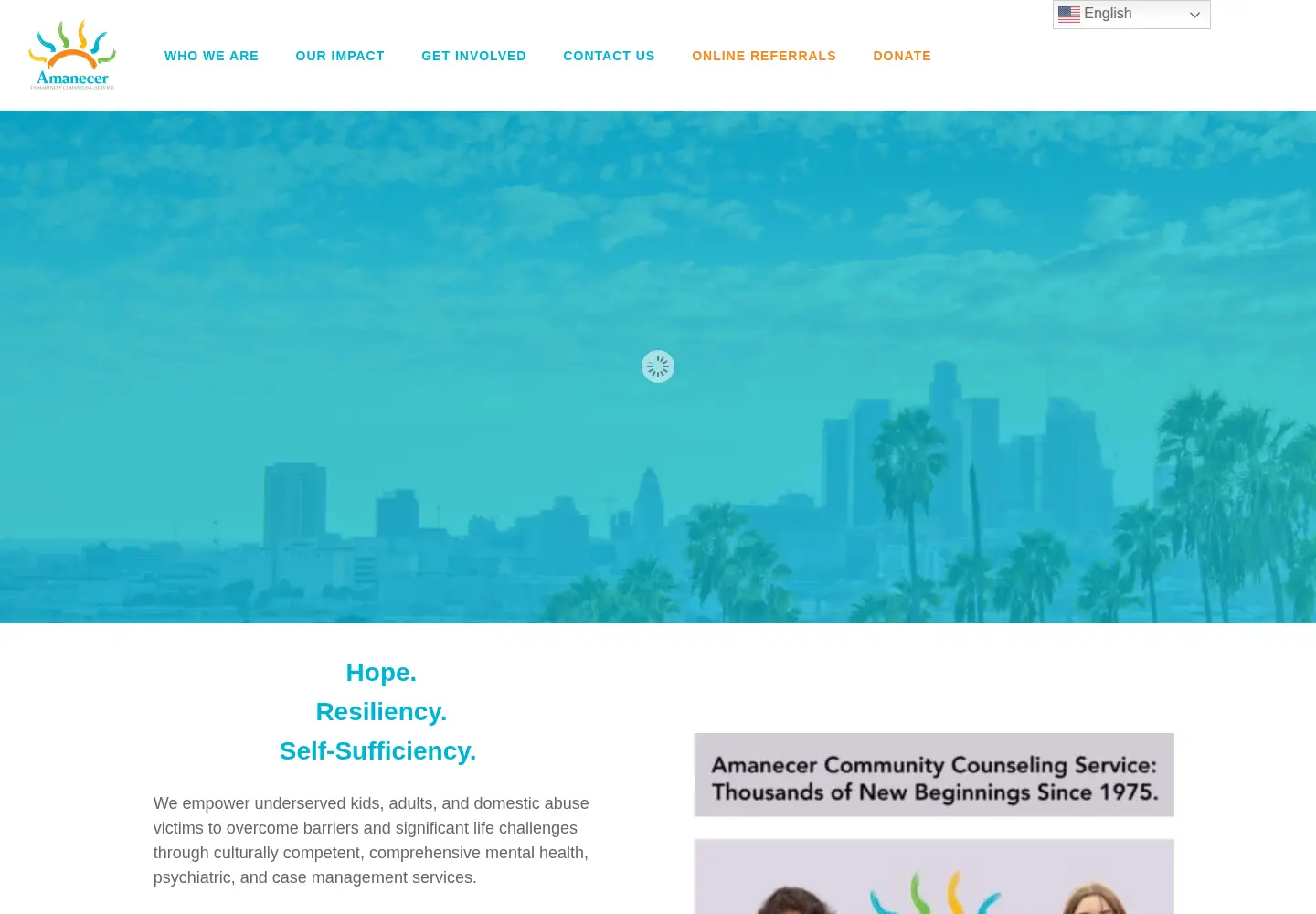 Captured homepage of amanecerla.org in the current scan