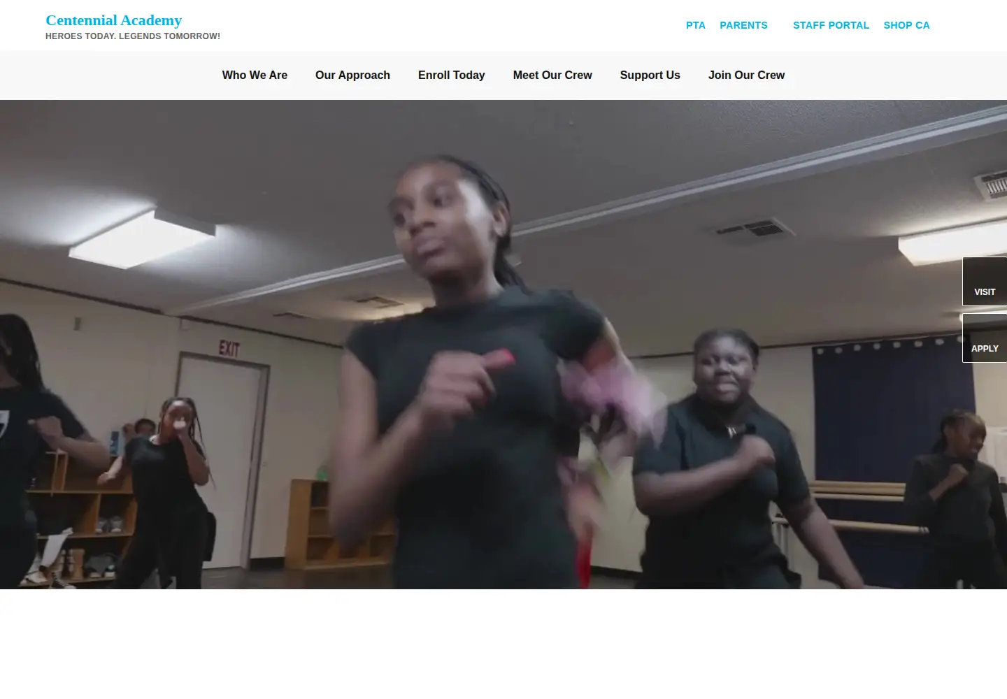 Captured homepage of centennialacademycharter.org in the current scan