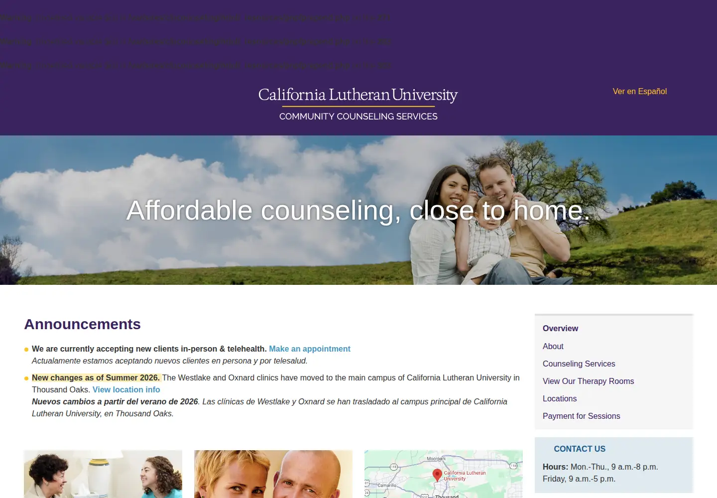 Screenshot of clucounseling.org