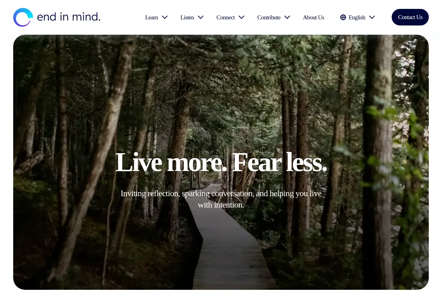 Screenshot of endinmindproject.org