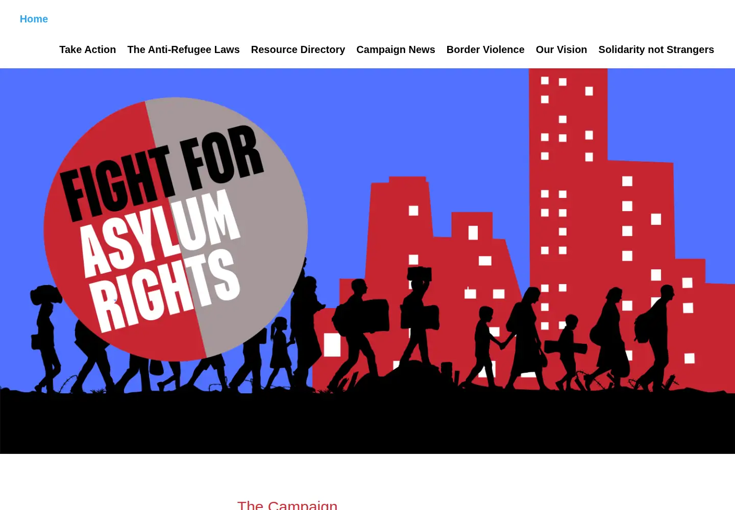 Captured homepage of fighttheantirefugeelaws.org in the current scan