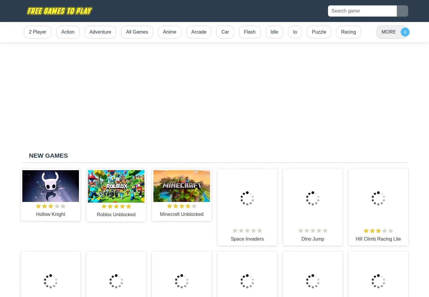 Screenshot of freegamestoplay.org