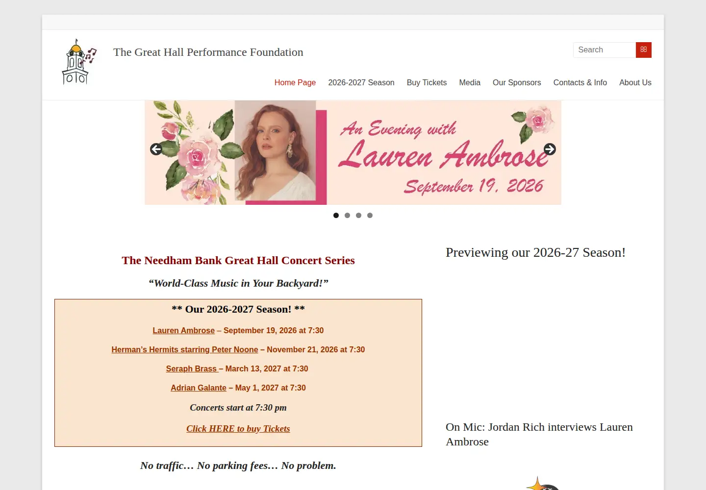 Screenshot of greathallperformance.org