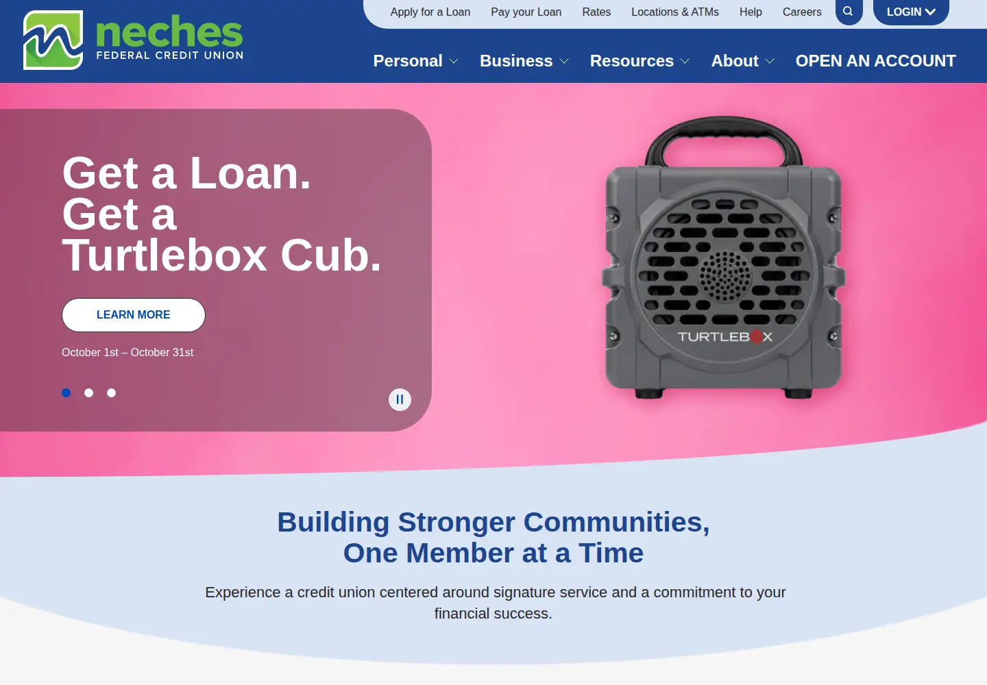Screenshot of nechesfcu.org