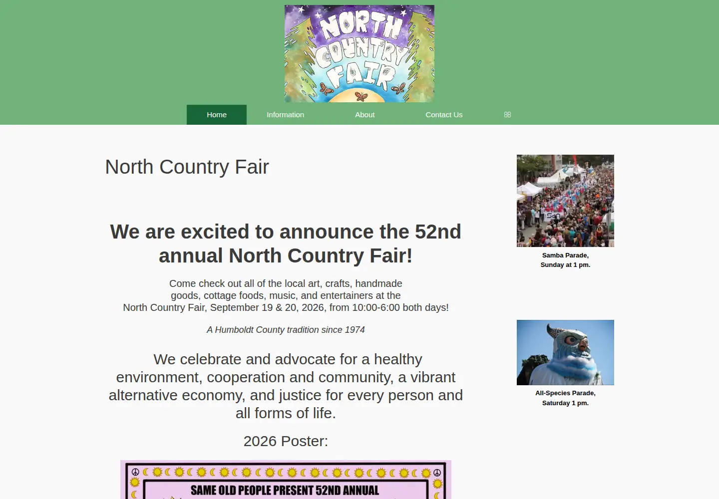 Screenshot of northcountryfair.org